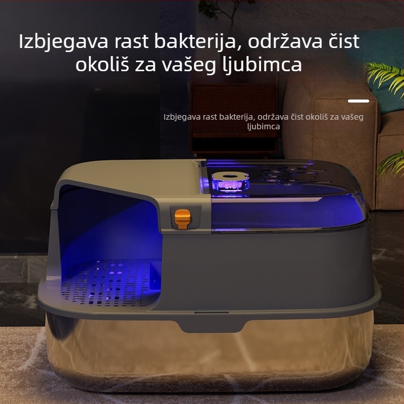 Velika kutija za mačji pijesak u hodniku sa UV dezinfekcijom i sterilizacijom, potpuno zatvorena, dno s anti-prianjem, izolacija mirisa, veleprodajni model