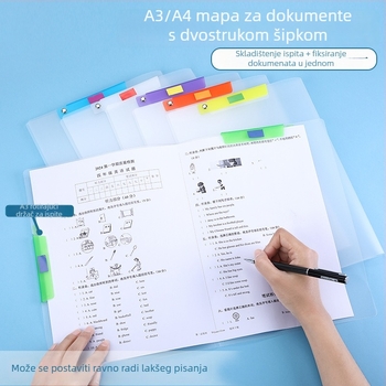 A3/A4 Prozirni Boja Organizator Dokumenata Za Učenike – Dvostruki Vučni Štap, Rotirajući Dosje