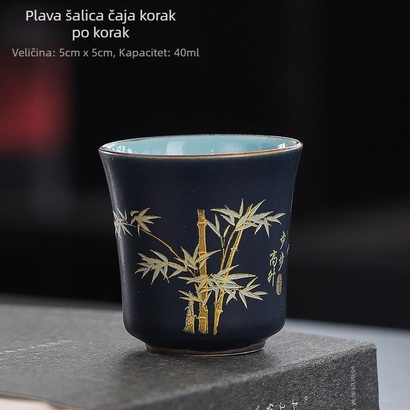 Keramička šalica za čaj s motivom peonije, Tang dinastija, dvostruka glazura, unisex