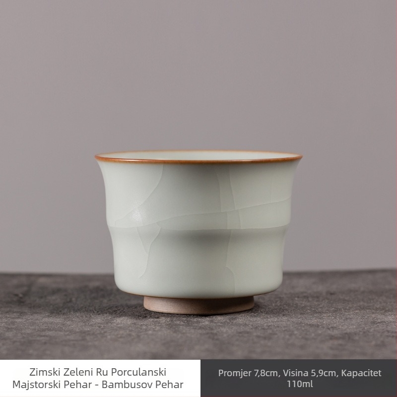 Šalica za čaj Ru kiln s napuklom slojem glazure, porcelanska za osobnu uporabu