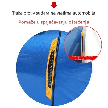 Reflektirajuća naljepnica za auto s uzorkom karbonskih vlakana – dekoracija karoserije i rubova vrata, zaštita od sudara