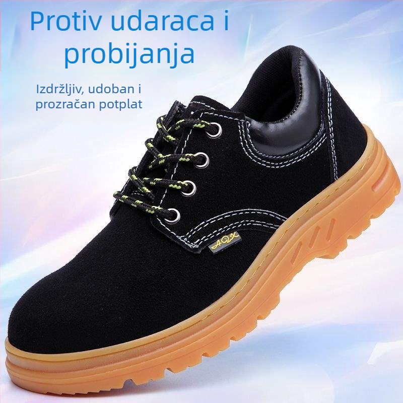 Ljetne muške sigurnosne cipele s visokim gornjim dijelom i čeličnim prstom, prozračne, otporne na probijanje i udar, protuklizne, lagane, bez mirisa, za zavarivanje