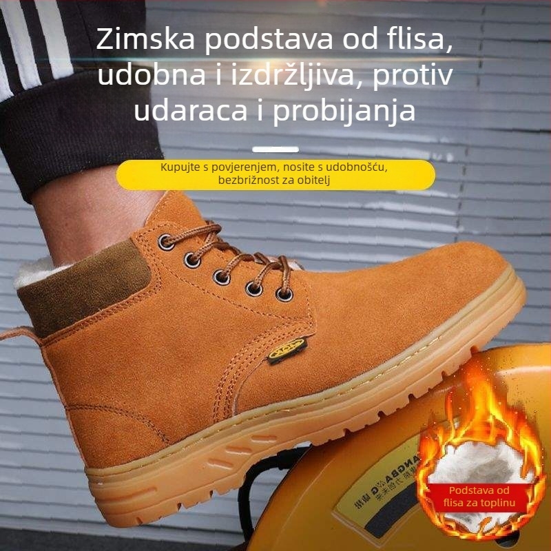 Ljetne muške sigurnosne cipele s visokim gornjim dijelom i čeličnim prstom, prozračne, otporne na probijanje i udar, protuklizne, lagane, bez mirisa, za zavarivanje