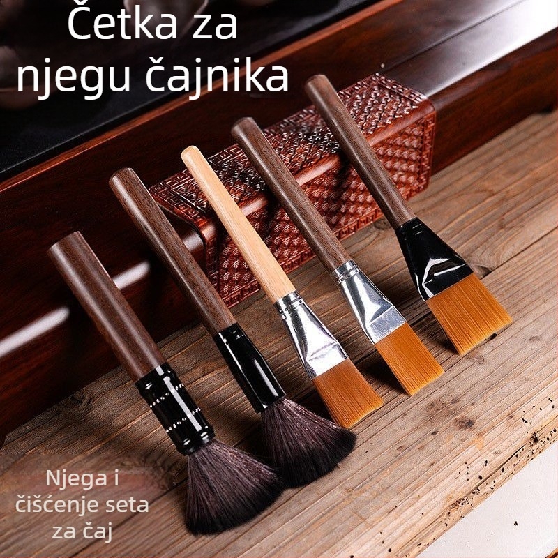 Set dodataka za čaj od ebenovog drveta: četka za čišćenje čajnika, četka za pladanj za čaj, bakelitna četka, rosewood dodaci za kućnu ceremoniju čaja
