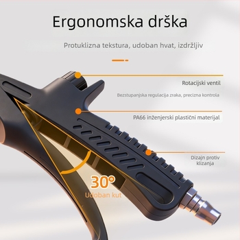Pneumatski puhač prašine s produljenim zračnim crijevom, visokotlačna industrijska verzija