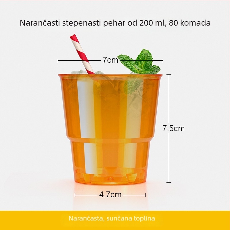 Petunija šareni avionski stil šalice, Instagram stil, jednokratna PS plastična čaša, zapremina 30–135 ml