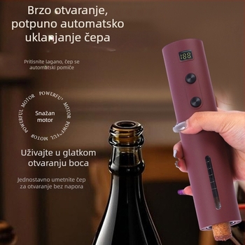Jiebeida električni otvarač za boce vina – automatski, punjivi, višefunkcionalni