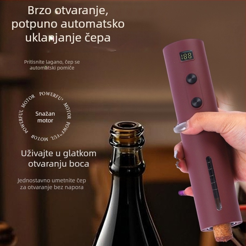 Jiebeida električni otvarač za boce vina – automatski, punjivi, višefunkcionalni