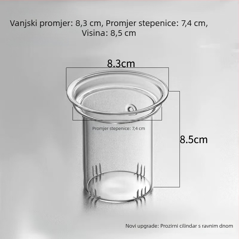 Chen An lonac s prozirnim unutarnjim spremnikom, nehrđajući čelik i poklopac od orahova drveta, uredska podjela čaje i vode, moderni minimalistički dizajn