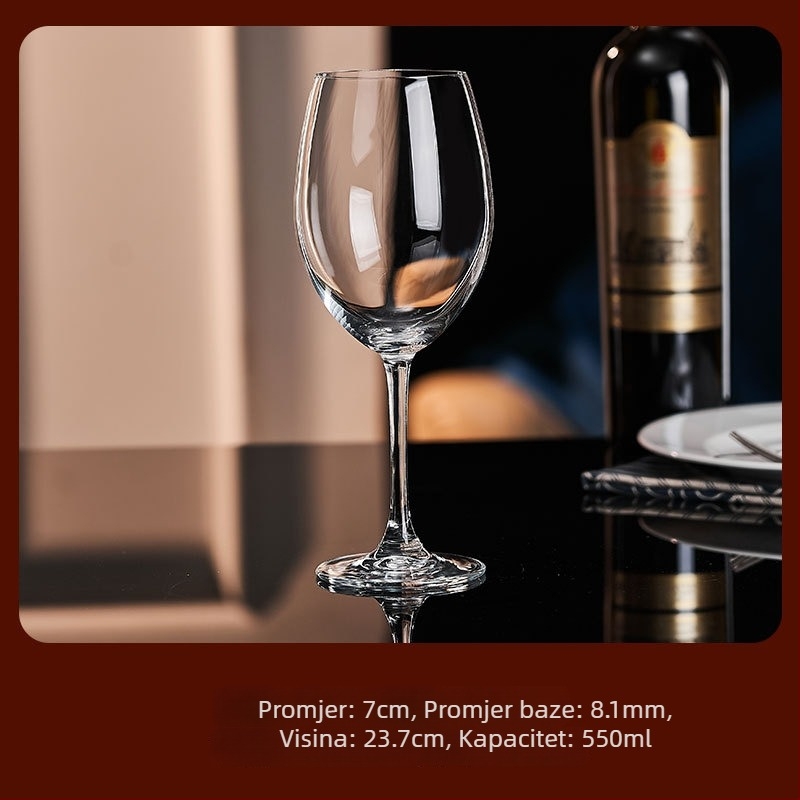 Set kristalnih čaša za Bordeaux crveno vino, europskog stila