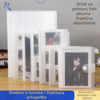 3-inčni foto-album za kartice s četiri odjeljka, PP kućištem, kopčom u obliku gljive, držač za kartice i fotografije, 20 stranica