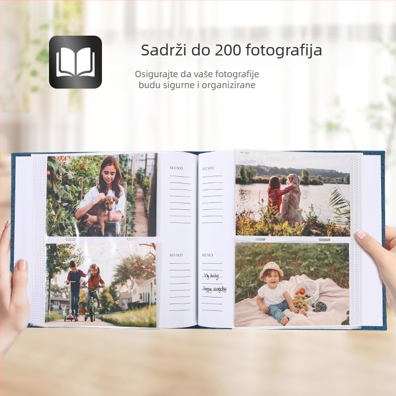 6-inčni fotoalbum, velik kapacitet do 300 fotografija, DIY album za pohranu trenutnih fotografija za djecu