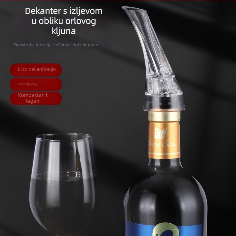 Dekanter s kljunom orla za brzo aeriranje vina – akrilni izljev s dugim otvorom za crveno vino