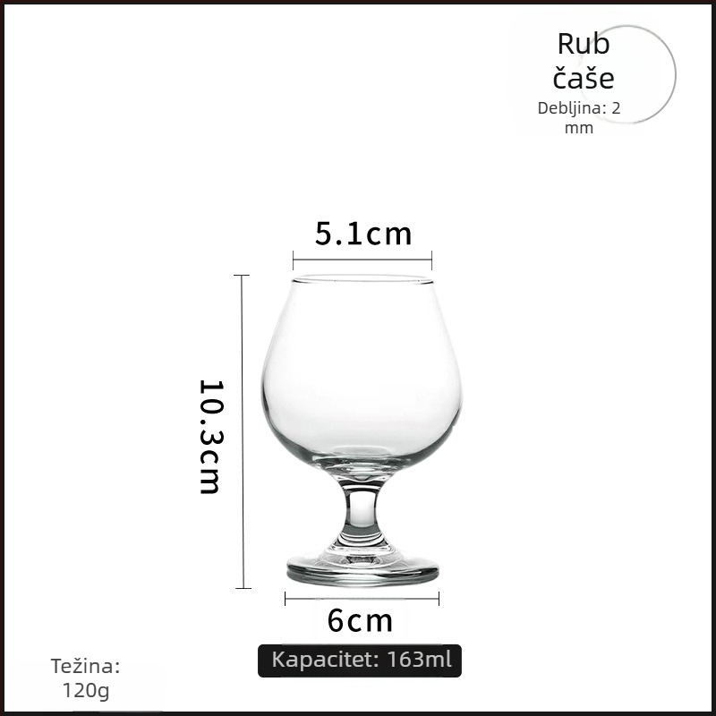 Libbey čaša za brendiju, kratka noga, debela, tulipan oblik, europski stil čaše za vino