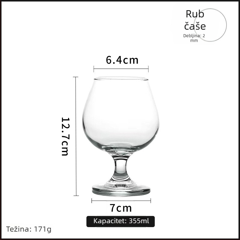 Libbey čaša za brendiju, kratka noga, debela, tulipan oblik, europski stil čaše za vino