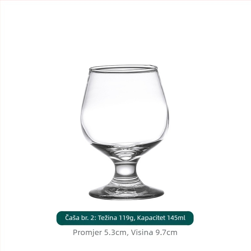 Čaša za brendiju s kratkom nogom, čaša za crno vino i viski, staklena čaša s velikim trbuhom, 301–400 ml