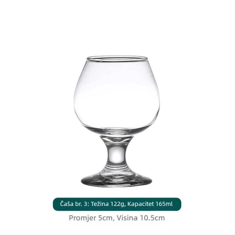 Čaša za brendiju s kratkom nogom, čaša za crno vino i viski, staklena čaša s velikim trbuhom, 301–400 ml
