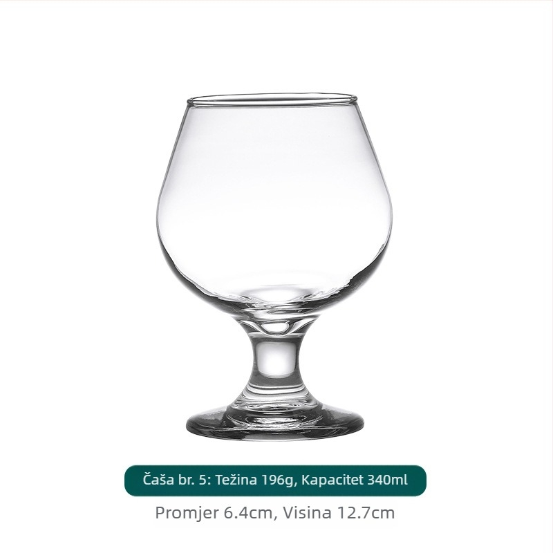 Čaša za brendiju s kratkom nogom, čaša za crno vino i viski, staklena čaša s velikim trbuhom, 301–400 ml