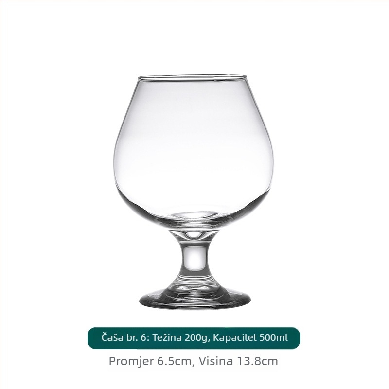 Čaša za brendiju s kratkom nogom, čaša za crno vino i viski, staklena čaša s velikim trbuhom, 301–400 ml