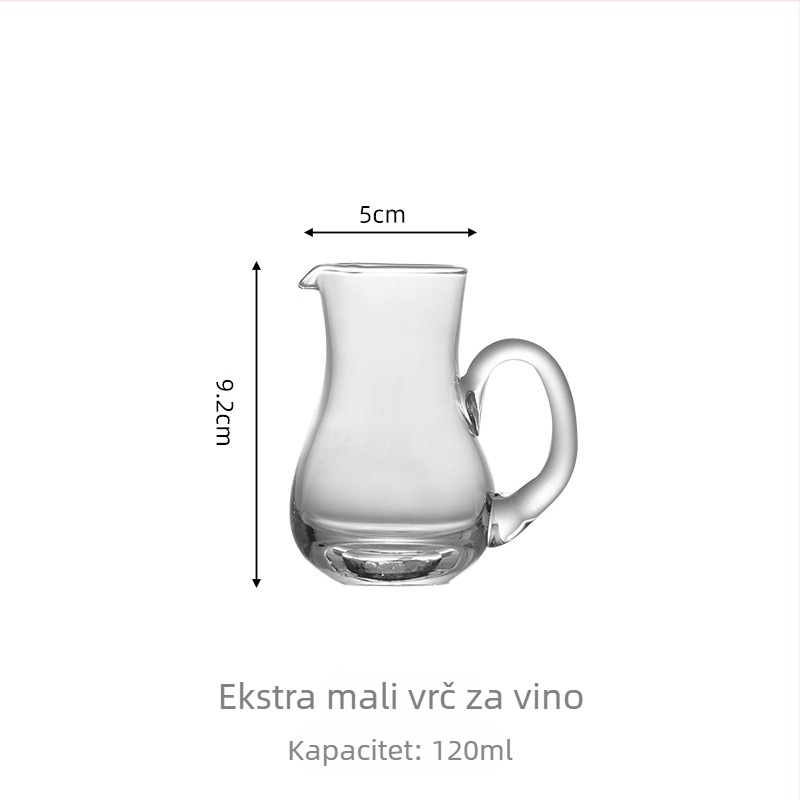 Prozirni kristalni stakleni dekantor za liker i vino s izljevom, kapacitet 101–200 ml