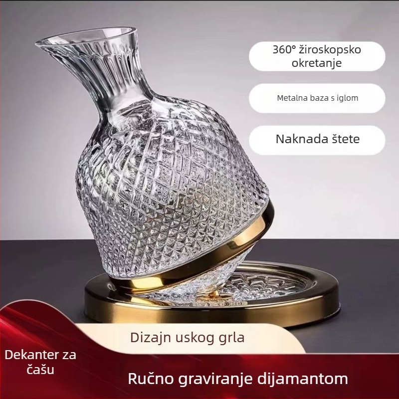 Saint Mes kristalni set za vino: decanter i čaše za crveno vino uz šampanjsku kulu