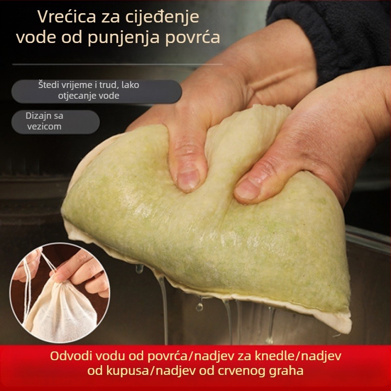 Filter vrećica za sojino mlijeko s finom gazom – vrećica za filtriranje, kuhanje, marinadu i punjenje; kuhinjski alat za izradu tofua