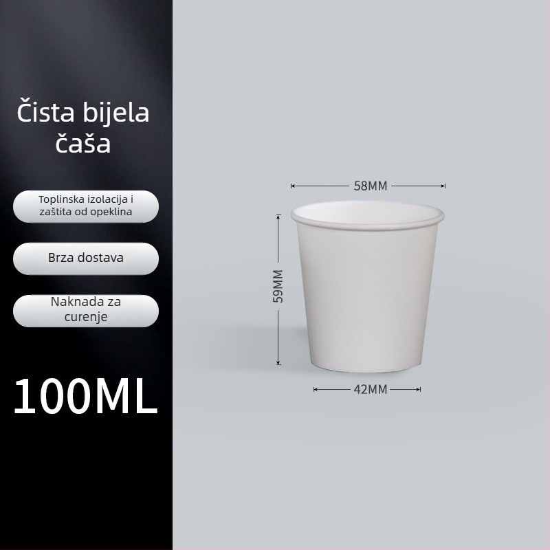 Jednokratne mini papirnate čaše, bijele boje, čaše za degustaciju, 30 ml