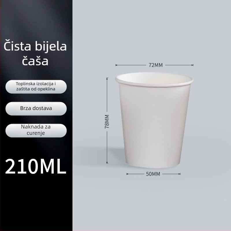 Jednokratne mini papirnate čaše, bijele boje, čaše za degustaciju, 30 ml