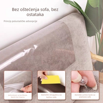 Prozirna zaštitna traka za rub kauča protiv ogrebotina od mačaka, PVC materijal