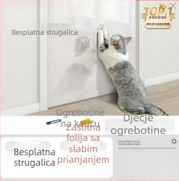 Prozirna zaštitna traka za rub kauča protiv ogrebotina od mačaka, PVC materijal