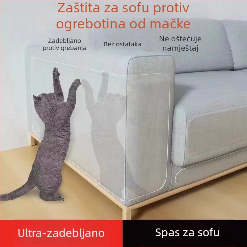 Prozirna zaštitna traka za rub kauča protiv ogrebotina od mačaka, PVC materijal