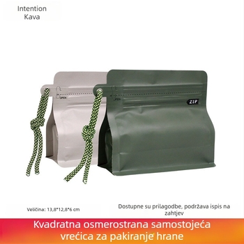 Intention 100 g vrećica zrna kave s osamostranim zatvaranjem, plastično-aluminijska folija vrećica, samostojeća vrećica za pakiranje hrane i čaja