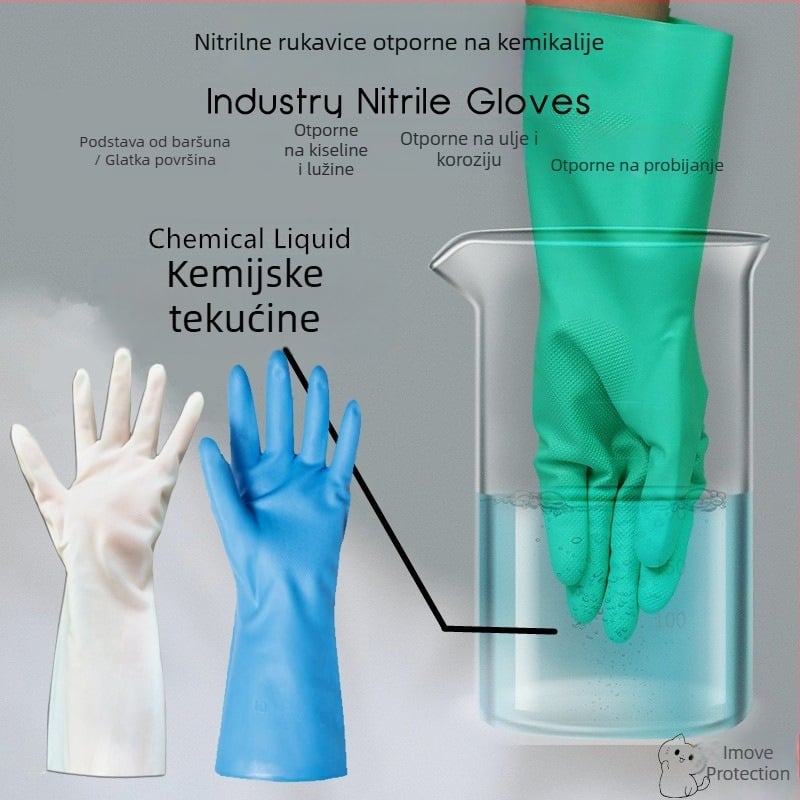 Nitrilne rukavice, otporne na ulje, kiseline i lužine, otporne na koroziju i kemikalije, otporne na probijanje, debeli, industrijske