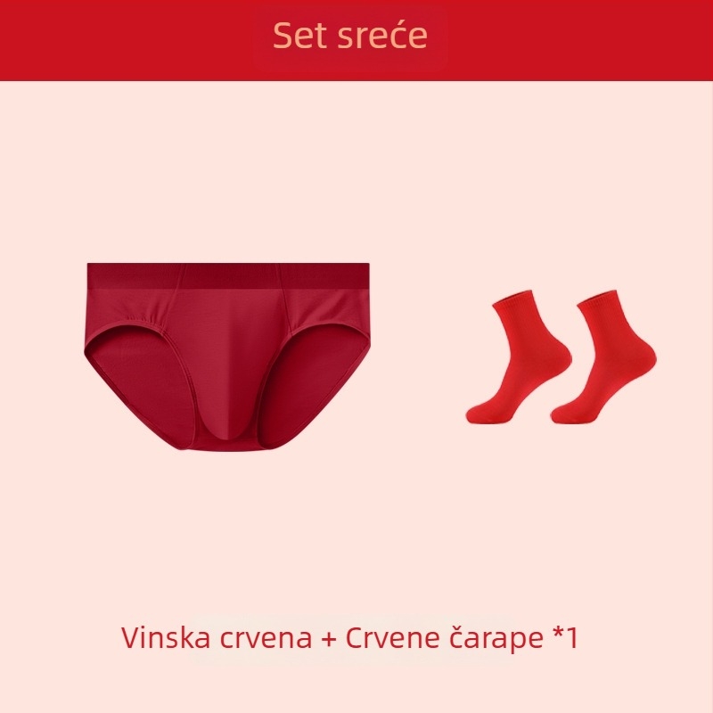 Muške gaćice od modalnog materijala, crvene boje, prozračne i udobne, s temom Zodijaka godine