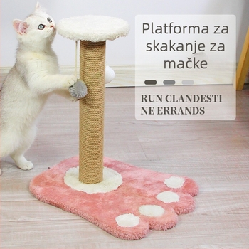 Sisal mačji stup za grebanje s vertikalnim okvirom za penjanje, bez ispadanja dlake, otporan penjački okvir, mačja igračka i krevet za sve sezone