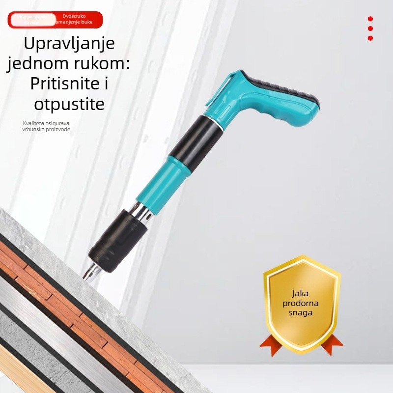 Novi model tihe pištolje za čavlje za montažu stropa, nosač kabelskog kanala, pneumatska pištolj za vješanje, električarski pištolj za čavlje