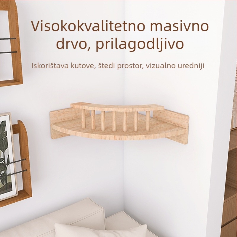 Zidni DIY okvir za penjanje mačaka s integriranim ležajem i područjem skakanja.