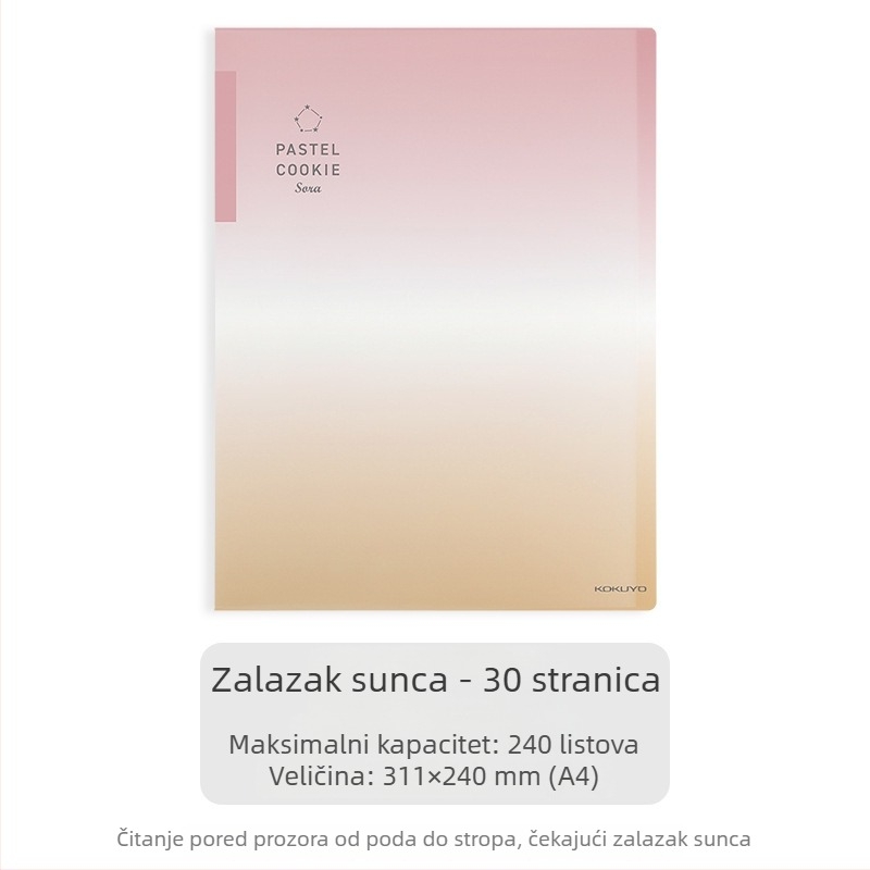 Kokuyo prozirna dokument mapa s gradijentom plave boje, A4/A3, dvostruko preklopna, kapacitet 20/30/40 stranica