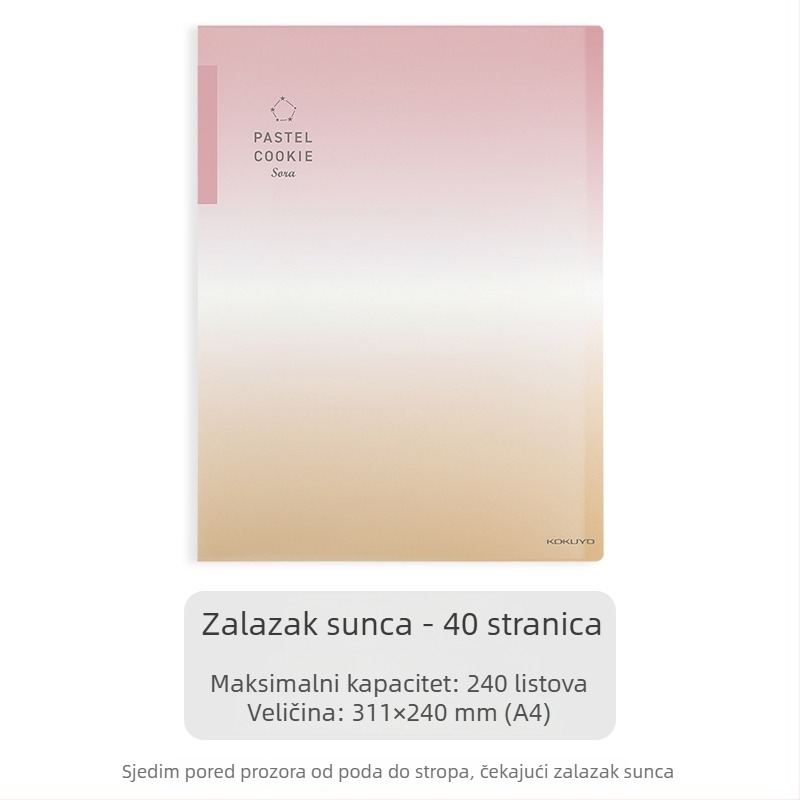 Kokuyo prozirna dokument mapa s gradijentom plave boje, A4/A3, dvostruko preklopna, kapacitet 20/30/40 stranica