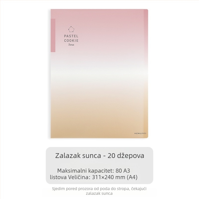 Kokuyo prozirna dokument mapa s gradijentom plave boje, A4/A3, dvostruko preklopna, kapacitet 20/30/40 stranica