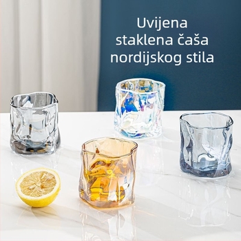 Nepravilan oblik čaše od toplinski otpornog stakla, bez drške, za pića: pivo, viski i vino