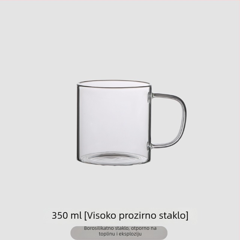 Staklena šalica za čaj za ured s razdvajanjem čaja i vode, set od 3 komada, drvena podloga, za čaj od cvijeta