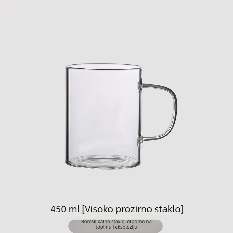 Staklena šalica za čaj za ured s razdvajanjem čaja i vode, set od 3 komada, drvena podloga, za čaj od cvijeta