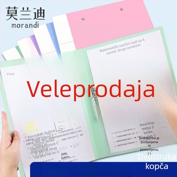 Plastični pretinac za dokumente A4 s dugim klipom i dvostrukim klipom, za studente, organizacija dokumenata, formati A4/A3.