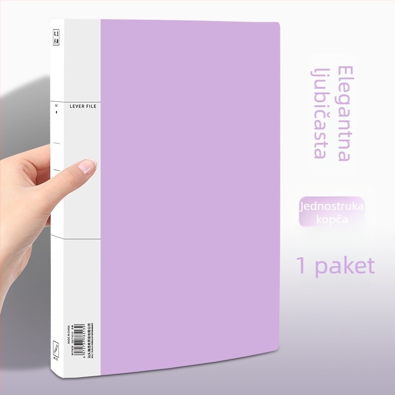 Plastični pretinac za dokumente A4 s dugim klipom i dvostrukim klipom, za studente, organizacija dokumenata, formati A4/A3.