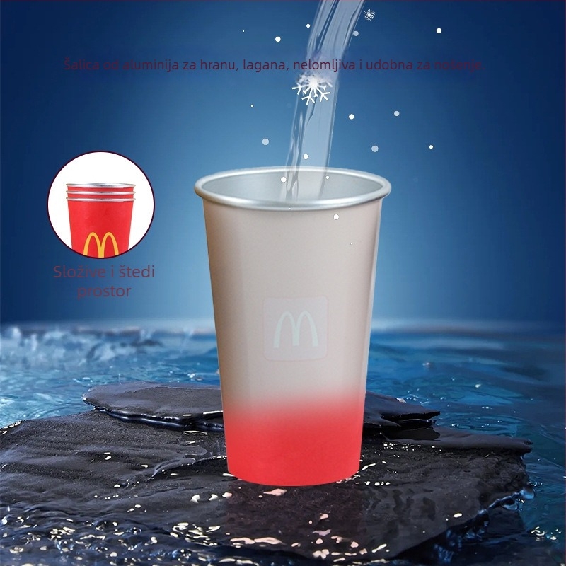Šalica od aluminija koja mijenja boju, 450 ml, vanjska prijenosna šalica za putovanja
