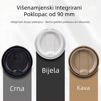 90 mm jednokratna poklopca za čašu, papir-plastika, univerzalna za čaj i kavu, integrirani poklopac za čaj s mlijekom, deblji, nepropusni.