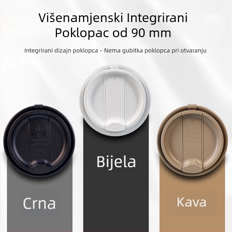 90 mm jednokratna poklopca za čašu, papir-plastika, univerzalna za čaj i kavu, integrirani poklopac za čaj s mlijekom, deblji, nepropusni.