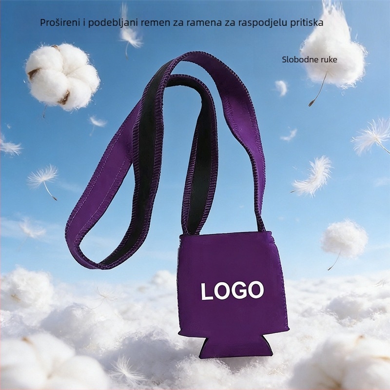 Zaštitna futrola za 12 oz limenku s crossbody remenom, lanyardom i držačem za čašu