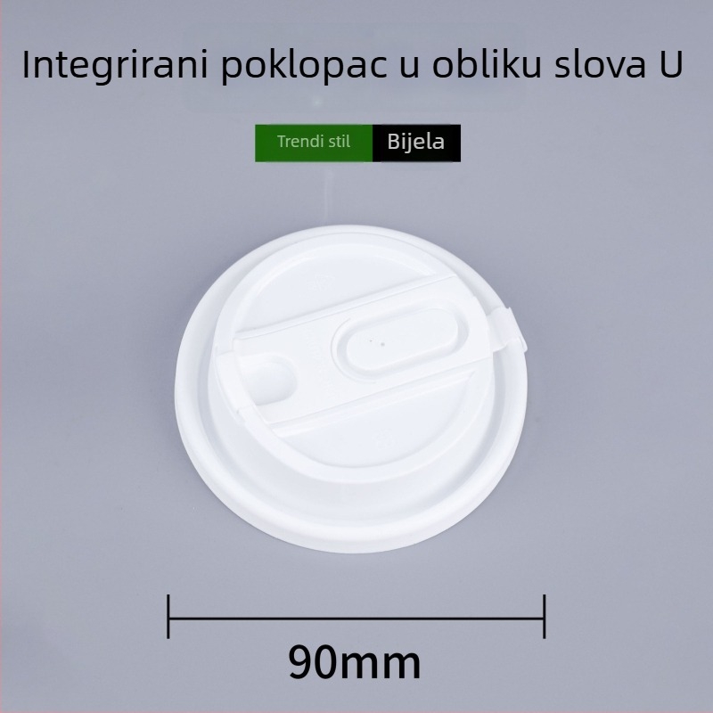 Jednokratni poklopac za šalice, promjera 90/80 mm; univerzalni poklopac za kavu i mliječni čaj; pogodan za dostavu; prehrambena kvaliteta; izrađeno injekcijskim oblikovanjem